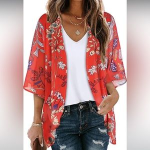 Summer Kimono (Boho Red) Brand New, Never Worn